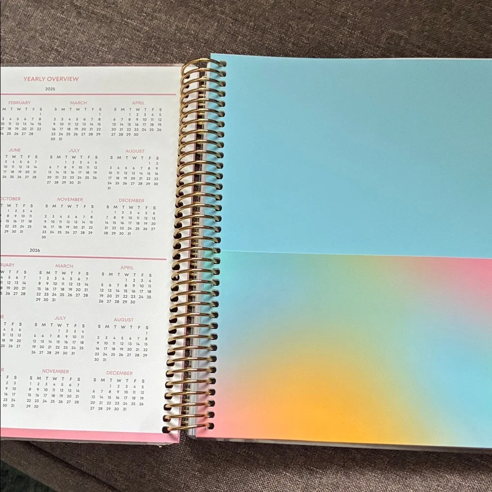 Blue Sky Vibrant Planner with Gold Spiral 2026